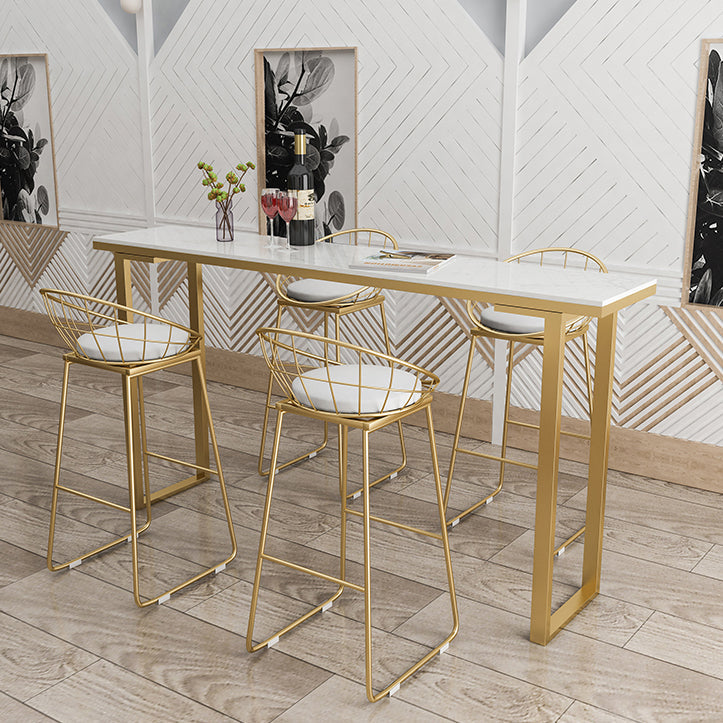 Indoor Contemporary Bar Dining Table Rectangle Faux Marble Bar Table Clearhalo 'Bar Furniture' 'Bar Tables' 'bar_tables' 'furn' 'furn_bar_tables' 'Furniture' 'Kitchen & Dining Furniture' 7477998