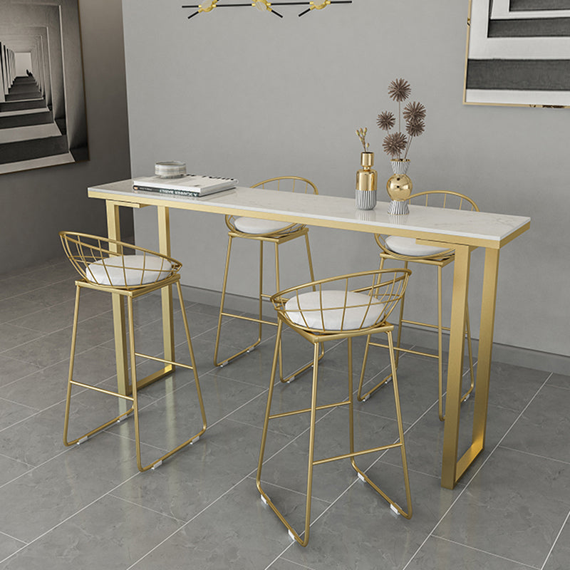 Indoor Contemporary Bar Dining Table Rectangle Faux Marble Bar Table Clearhalo 'Bar Furniture' 'Bar Tables' 'bar_tables' 'furn' 'furn_bar_tables' 'Furniture' 'Kitchen & Dining Furniture' 7477999