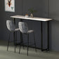 Barkruktafel met stenen blad Glam-stijl pubtafel met metalen poot