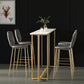 Barkruktafel met stenen blad Glam-stijl pubtafel met metalen poot