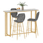 Barkruktafel met stenen blad Glam-stijl pubtafel met metalen poot