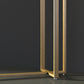 Barkruktafel met stenen blad Glam-stijl pubtafel met metalen poot