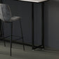 Barkruktafel met stenen blad Glam-stijl pubtafel met metalen poot