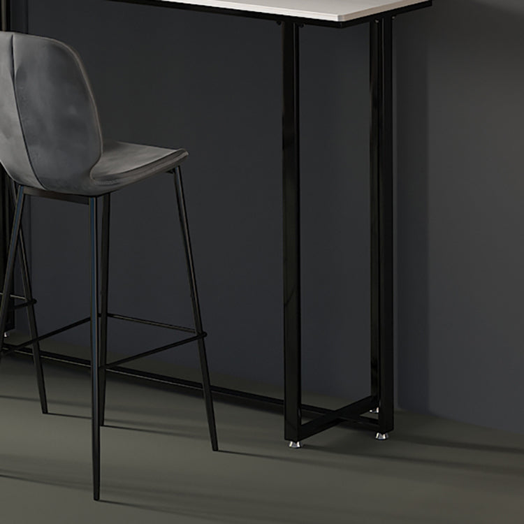 Barkruktafel met stenen blad Glam-stijl pubtafel met metalen poot