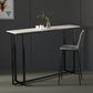 Barkruktafel met stenen blad Glam-stijl pubtafel met metalen poot