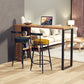 Solid Wood Bar Stool Table Industrial Style Bar Dining Table with Storage Clearhalo 'Bar Furniture' 'Bar Tables' 'bar_tables' 'furn' 'furn_bar_tables' 'Furniture' 'Kitchen & Dining Furniture' 7478029