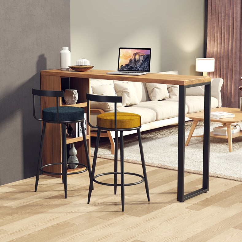 Solid Wood Bar Stool Table Industrial Style Bar Dining Table with Storage Clearhalo 'Bar Furniture' 'Bar Tables' 'bar_tables' 'furn' 'furn_bar_tables' 'Furniture' 'Kitchen & Dining Furniture' 7478029