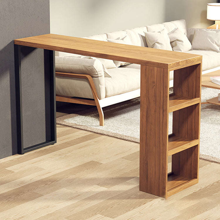 Solid Wood Bar Stool Table Industrial Style Bar Dining Table with Storage Clearhalo 'Bar Furniture' 'Bar Tables' 'bar_tables' 'furn' 'furn_bar_tables' 'Furniture' 'Kitchen & Dining Furniture' 7478035