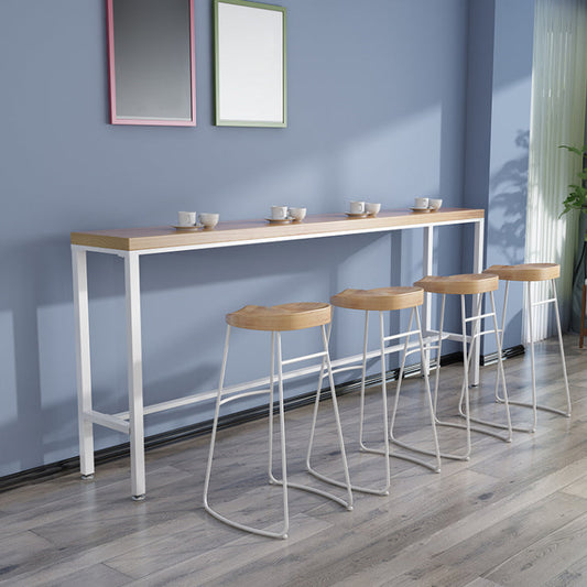 Mesa de comedor de barra contemporánea de interiores Rectángulo Mesa de barra de madera maciza