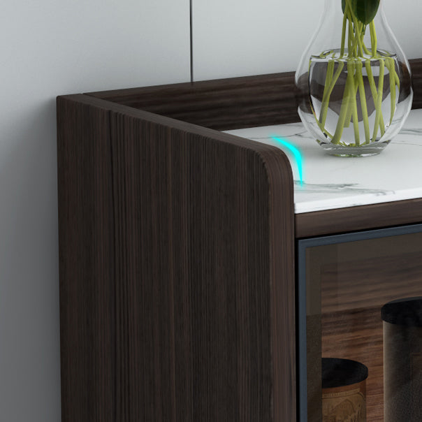 Mesa del aparador de piedra lateral contemporánea con puertas para el comedor