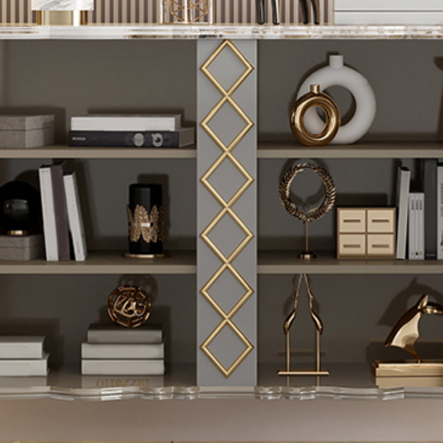 Contemporary Side Board Stone Sideboard Table with Doors for Kitchen Clearhalo 'buffet_sideboard' 'Buffets & Sideboards' 'furn' 'furn_buffet_sideboard' 'Furniture' 'Kitchen & Dining Furniture' 7478139