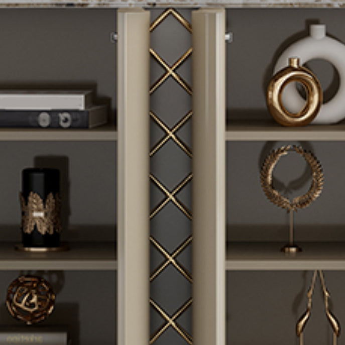 Contemporary Side Board Stone Sideboard Table with Doors for Kitchen Clearhalo 'buffet_sideboard' 'Buffets & Sideboards' 'furn' 'furn_buffet_sideboard' 'Furniture' 'Kitchen & Dining Furniture' 7478141