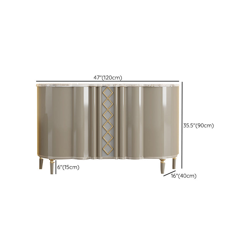 Contemporary Side Board Stone Sideboard Table with Doors for Kitchen Clearhalo 'buffet_sideboard' 'Buffets & Sideboards' 'furn' 'furn_buffet_sideboard' 'Furniture' 'Kitchen & Dining Furniture' 7478143