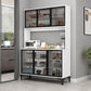 Contemporary Buffet Table Glass Doors Faux Wood Buffet Stand with Doors for Kitchen White 3 Clearhalo 'buffet_sideboard' 'Buffets & Sideboards' 'furn' 'furn_buffet_sideboard' 'Furniture' 'Kitchen & Dining Furniture' 7478215