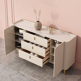Contemporary Sideboard Stone Sideboard Cabinet with Doors for Kitchen Clearhalo 'buffet_sideboard' 'Buffets & Sideboards' 'furn' 'furn_buffet_sideboard' 'Furniture' 'Kitchen & Dining Furniture' 7478265