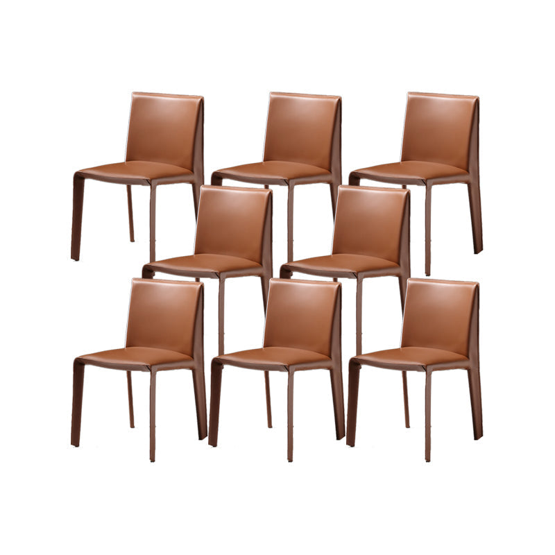Contemporary Side Chair Metal Solid Back Dining Chair for Indoor 8 Piece Set Clearhalo 'Dining Chairs' 'Dining Tables & Seating' 'dining_chair' 'furn' 'furn_dining_chair' 'Furniture' 'Kitchen & Dining Furniture' 7478359
