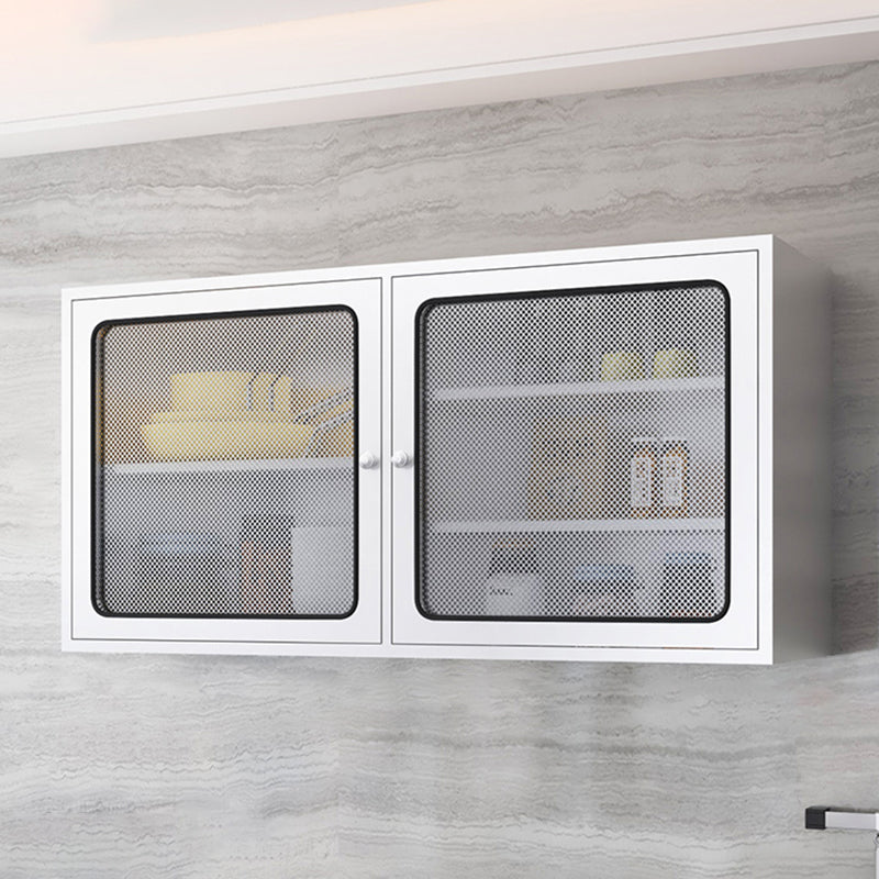 Contemporary Display Stand Stainless Steel Hutch Cabinet for Dining Room 47"L x 14"W x 24"H Mesh Clearhalo 'Display & China Cabinets' 'display_china_cabinets' 'furn' 'furn_display_china_cabinets' 'Furniture' 'Kitchen & Dining Furniture' 7478390