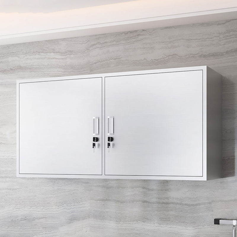 Contemporary Display Stand Stainless Steel Hutch Cabinet for Dining Room 47"L x 14"W x 24"H Steel Clearhalo 'Display & China Cabinets' 'display_china_cabinets' 'furn' 'furn_display_china_cabinets' 'Furniture' 'Kitchen & Dining Furniture' 7478401