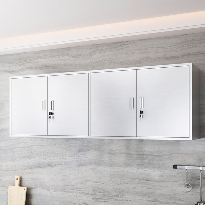 Contemporary Display Stand Stainless Steel Hutch Cabinet for Dining Room 71"L x 14"W x 24"H Steel Clearhalo 'Display & China Cabinets' 'display_china_cabinets' 'furn' 'furn_display_china_cabinets' 'Furniture' 'Kitchen & Dining Furniture' 7478406