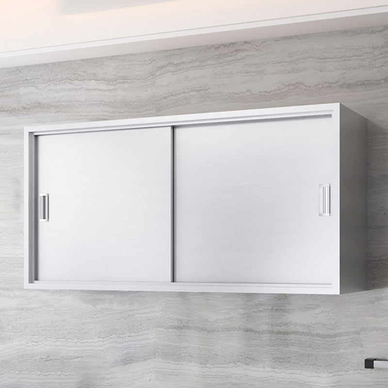 Contemporary Display Stand Stainless Steel Hutch Cabinet for Dining Room 47"L x 14"W x 24"H Steel Clearhalo 'Display & China Cabinets' 'display_china_cabinets' 'furn' 'furn_display_china_cabinets' 'Furniture' 'Kitchen & Dining Furniture' 7478407