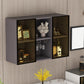 Contemporary Wall Mounted Display Stand Faux Wood Buffet Cabinet for Dining Room Grey Clearhalo 'Display & China Cabinets' 'display_china_cabinets' 'furn' 'furn_display_china_cabinets' 'Furniture' 'Kitchen & Dining Furniture' 7478440