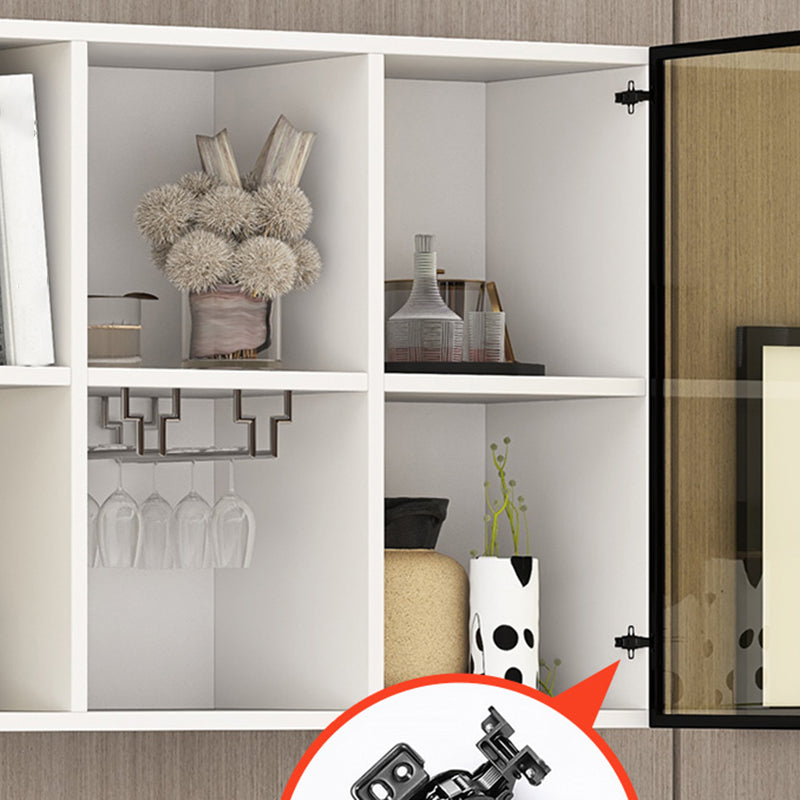 Contemporary Wall Mounted Display Stand Faux Wood Buffet Cabinet for Dining Room Clearhalo 'Display & China Cabinets' 'display_china_cabinets' 'furn' 'furn_display_china_cabinets' 'Furniture' 'Kitchen & Dining Furniture' 7478452