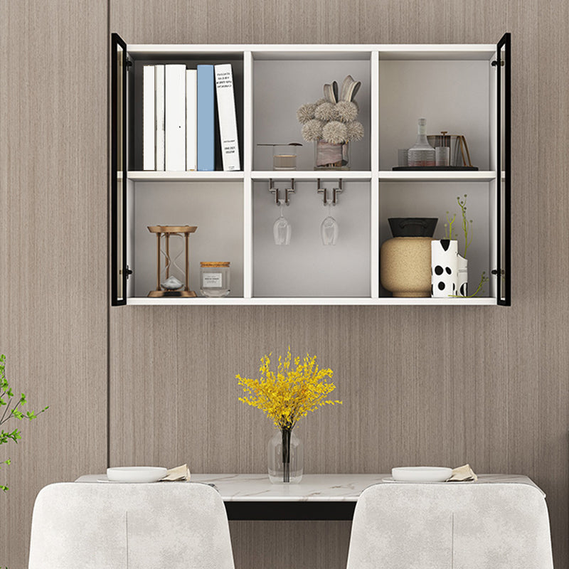Contemporary Wall Mounted Display Stand Faux Wood Buffet Cabinet for Dining Room Clearhalo 'Display & China Cabinets' 'display_china_cabinets' 'furn' 'furn_display_china_cabinets' 'Furniture' 'Kitchen & Dining Furniture' 7478454