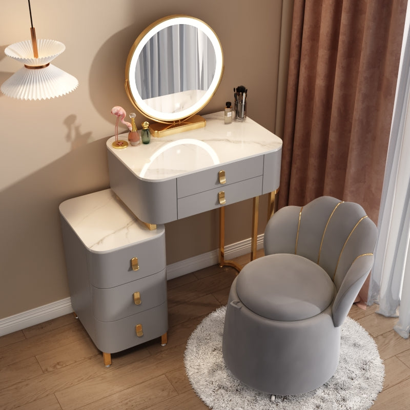 Conseyador de piedra contemporáneo Cosferante de tocador de dormitorio Descripción de tocador con cajón