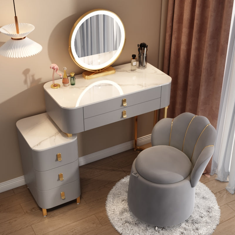 Conseyador de piedra contemporáneo Cosferante de tocador de dormitorio Descripción de tocador con cajón