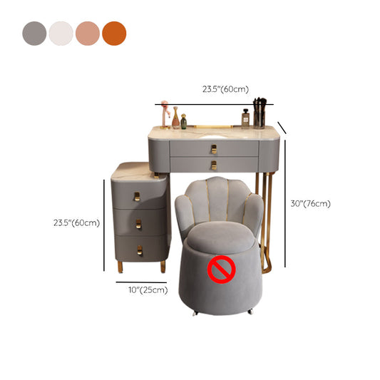 Contemporary Stone Vanity Dressing Table Bedroom Makeup Vanity Desk with Drawer