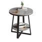 Contemporary Stone End Table Cross Base Round Top Side End Table with Shelf Gray 1 Clearhalo 'Coffee & Accent Tables' 'End & Side Tables' 'end_side_tables' 'furn' 'furn_end_side_tables' 'Furniture' 'Living Room Furniture' 7484619