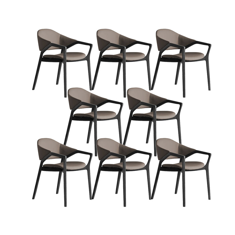 Leder gepolsterte Esstuhl massiv Holz Frame Essarm Stuhl