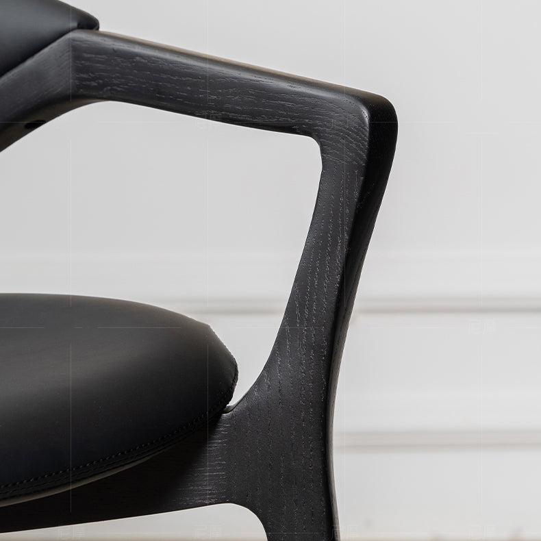 Leder gepolsterte Esstuhl massiv Holz Frame Essarm Stuhl