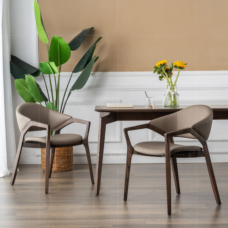 Leder gepolsterte Esstuhl massiv Holz Frame Essarm Stuhl