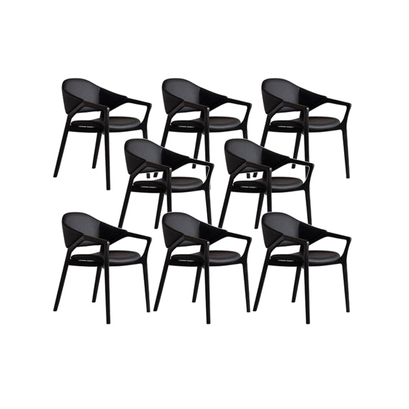 Leder gepolsterte Esstuhl massiv Holz Frame Essarm Stuhl