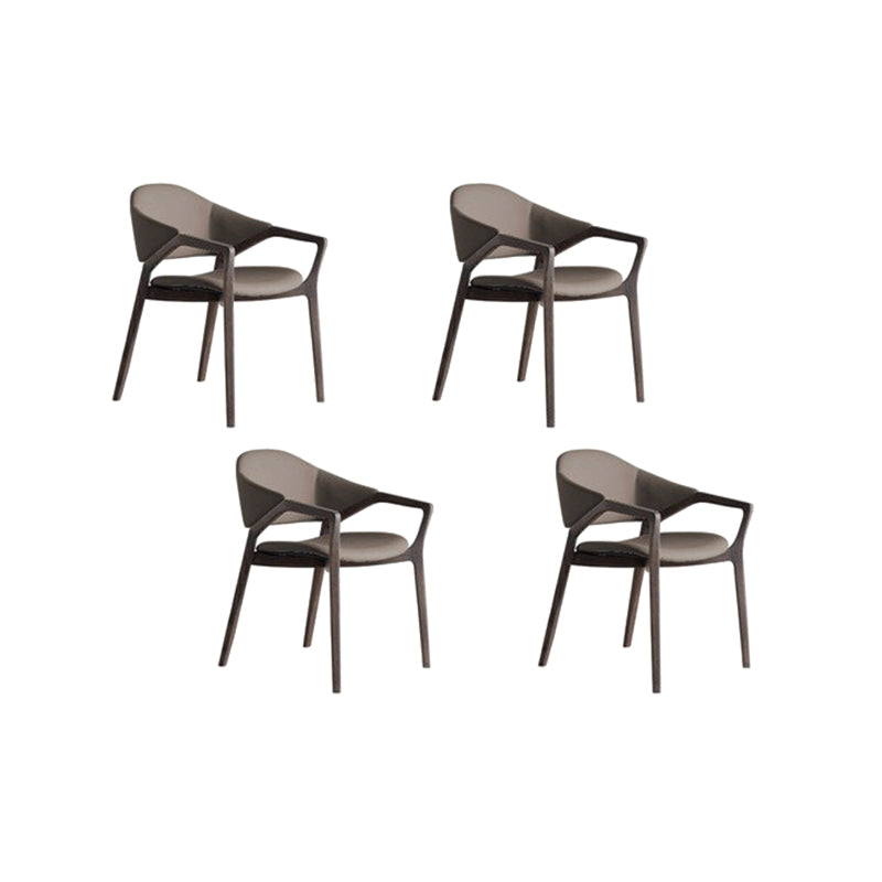 Leder gepolsterte Esstuhl massiv Holz Frame Essarm Stuhl