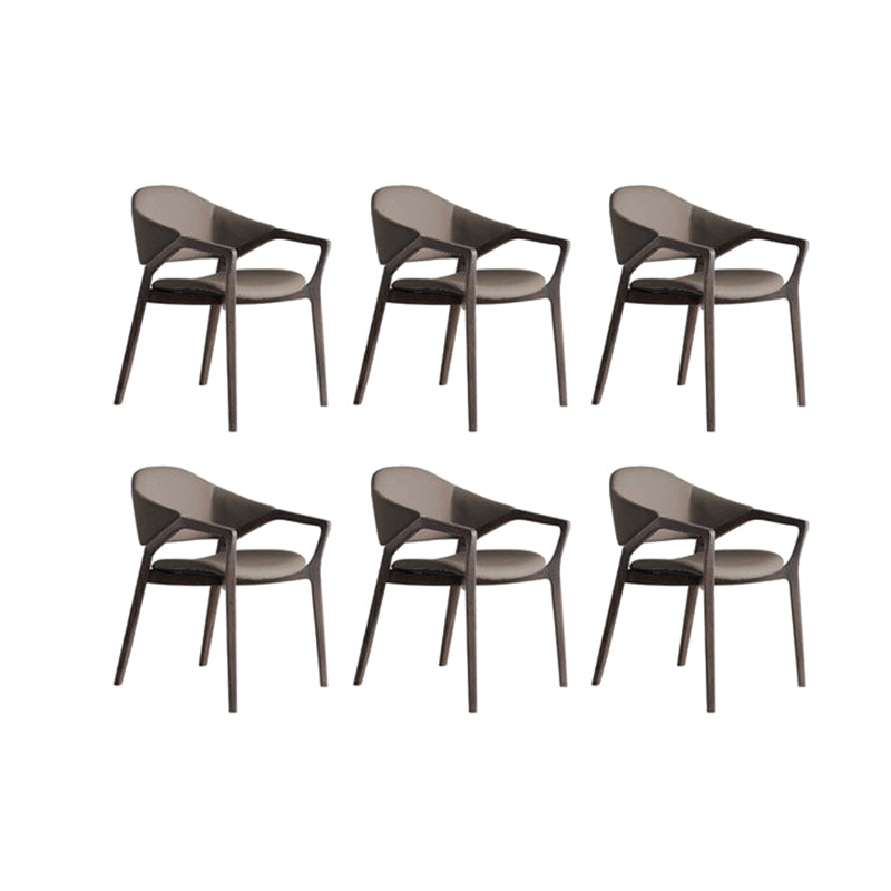 Leder gepolsterte Esstuhl massiv Holz Frame Essarm Stuhl