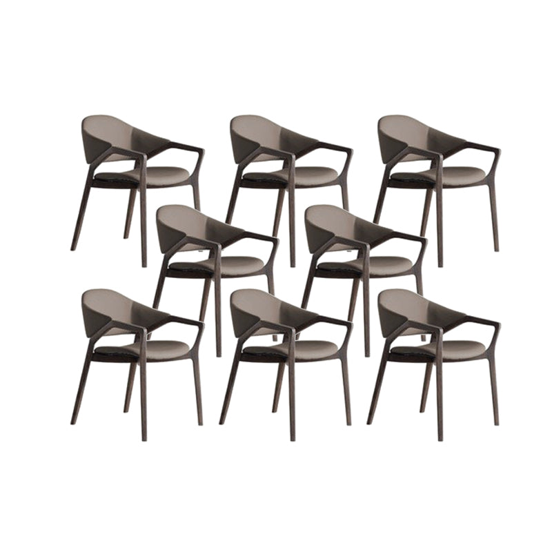 Leder gepolsterte Esstuhl massiv Holz Frame Essarm Stuhl