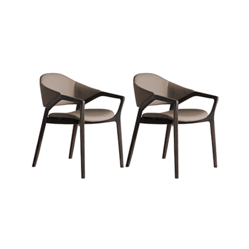 Leder gepolsterte Esstuhl massiv Holz Frame Essarm Stuhl