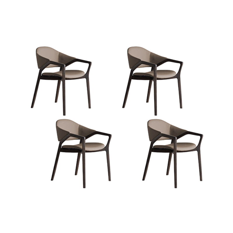 Leder gepolsterte Esstuhl massiv Holz Frame Essarm Stuhl