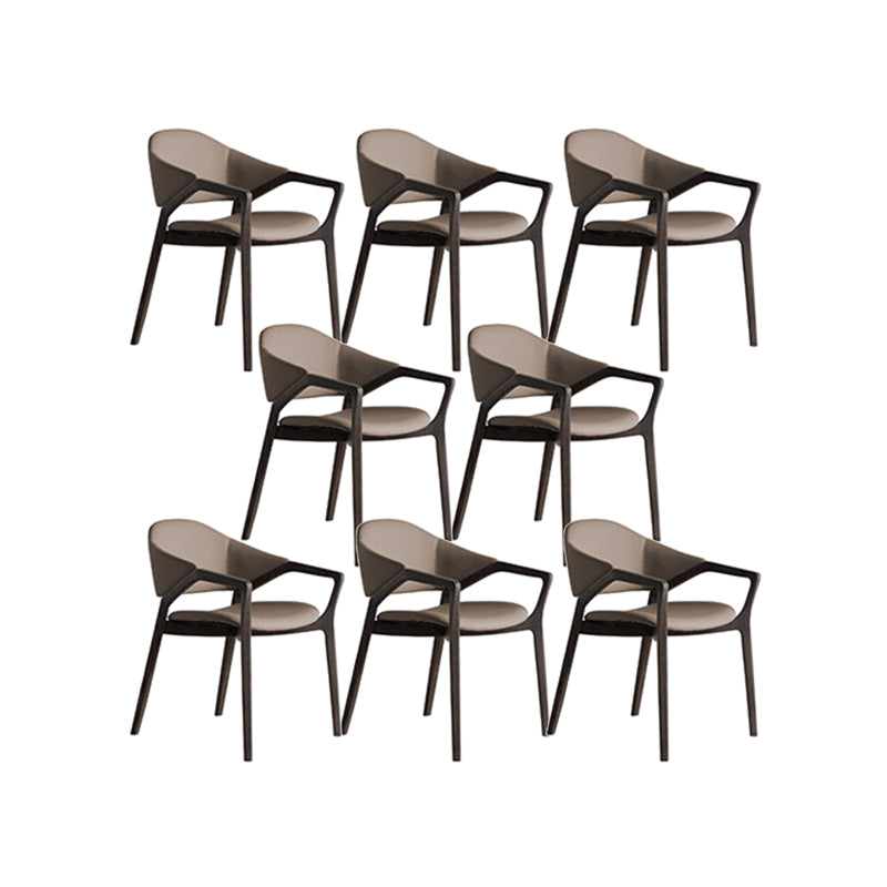 Leder gepolsterte Esstuhl massiv Holz Frame Essarm Stuhl