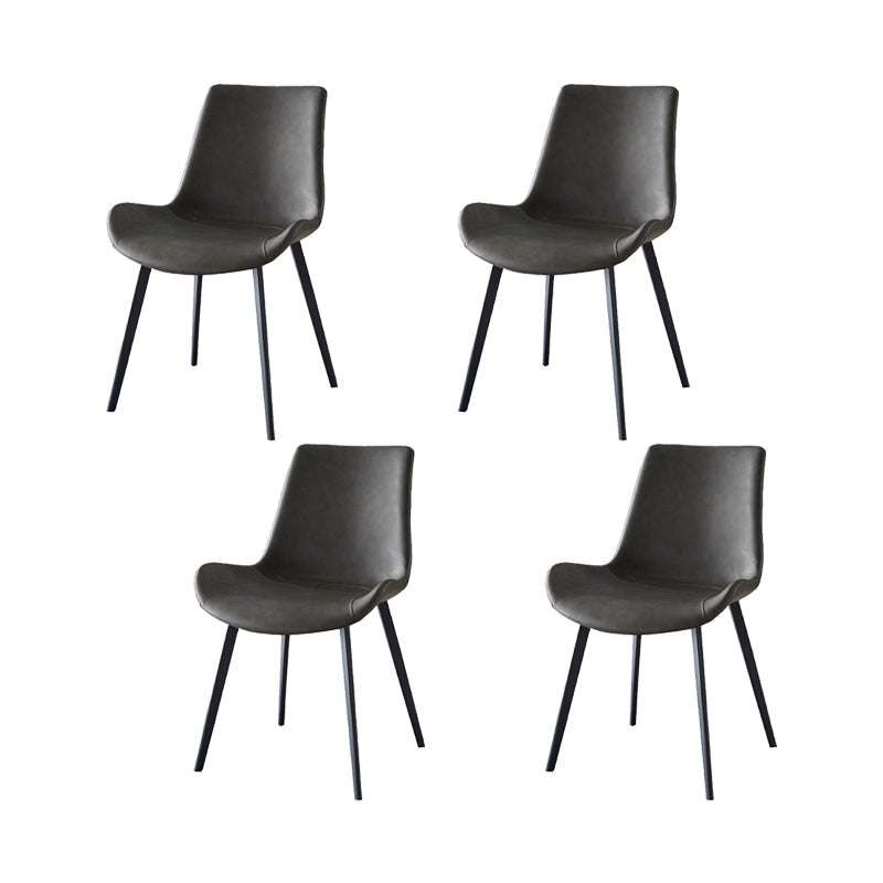 Moderner einfacher Armstuhl Kunstleder Essstuhl für Esszimmer