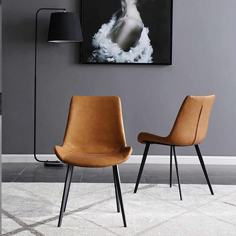 Moderner einfacher Armstuhl Kunstleder Essstuhl für Esszimmer