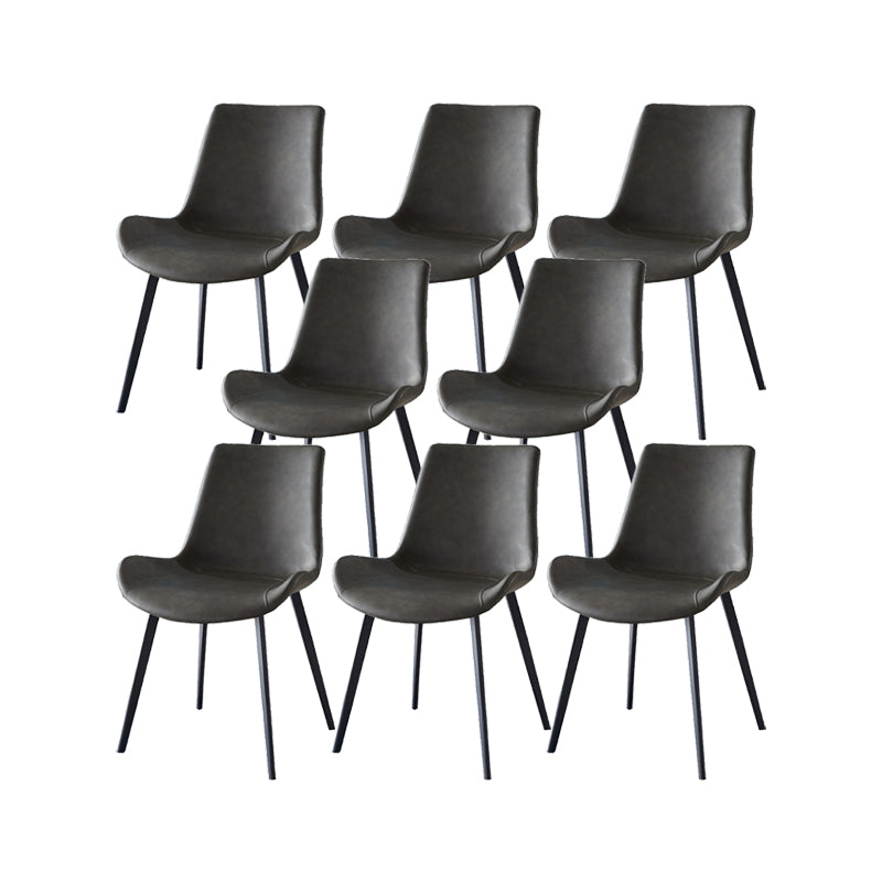 Moderner einfacher Armstuhl Kunstleder Essstuhl für Esszimmer