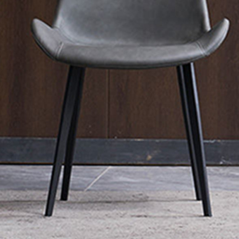 Moderner einfacher Armstuhl Kunstleder Essstuhl für Esszimmer