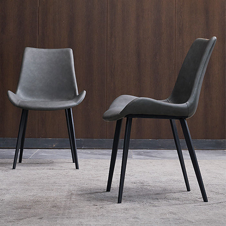 Moderner einfacher Armstuhl Kunstleder Essstuhl für Esszimmer