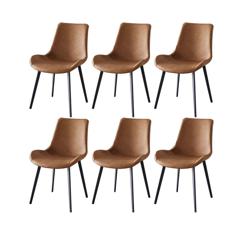 Moderner einfacher Armstuhl Kunstleder Essstuhl für Esszimmer