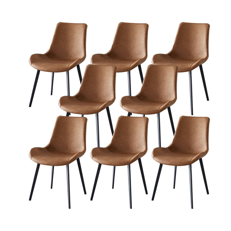 Moderner einfacher Armstuhl Kunstleder Essstuhl für Esszimmer