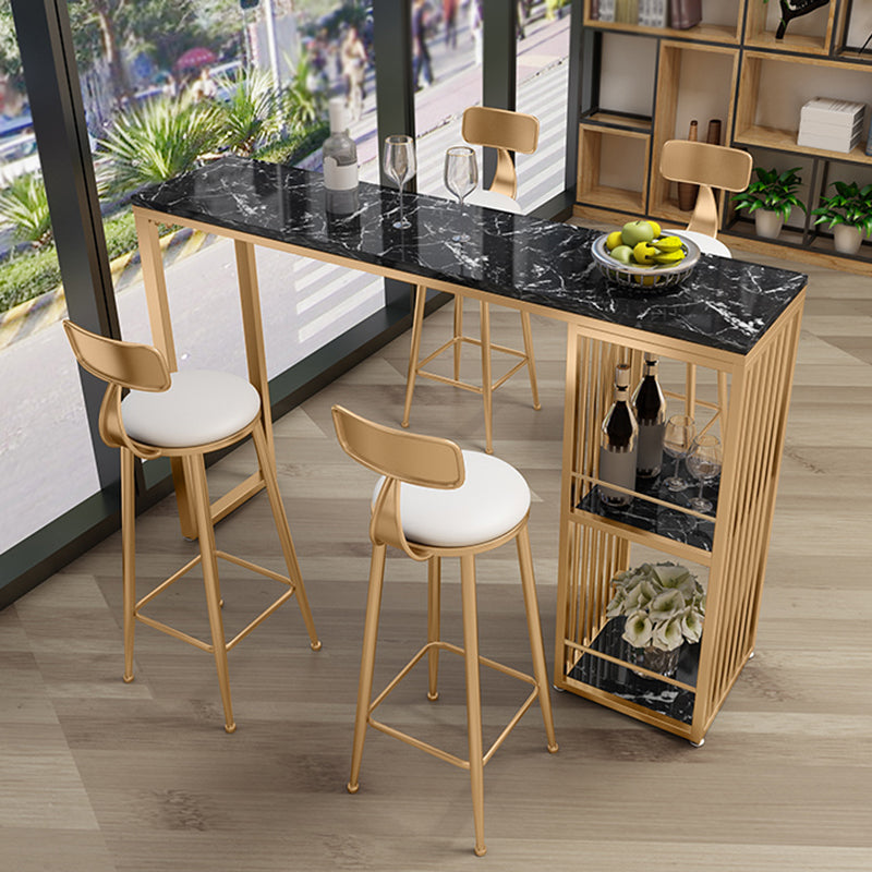 Set tavolo da bar moderno Set da bar rettangolare in finto marmo da 1/2/3/5/7 pezzi per interni