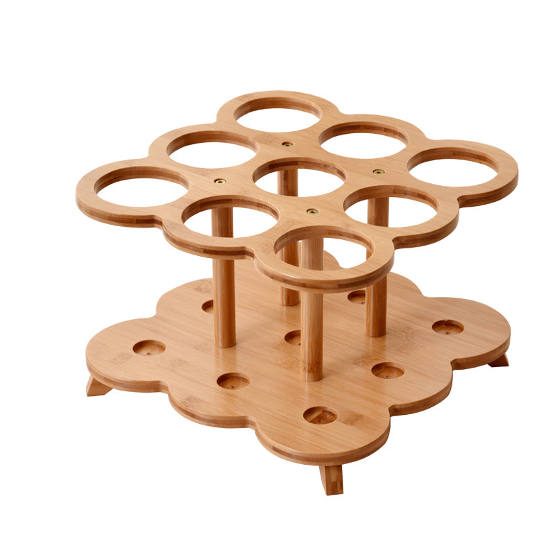 Modern Tabletop Wine Bottle Rack Wooden Wine Bottle Rack for Home 13"L x 13"W x 8"H 1 Piece Clearhalo 'furn' 'furn_wine_racks' 'Furniture' 'Kitchen & Dining Furniture' 'Wine Racks' 'wine_racks' 7485032